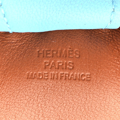 Hermes Milo Lambskin Grigri Rodeo Horse Bag Charm MM Gold Rouge Indien Celeste 3 of 4