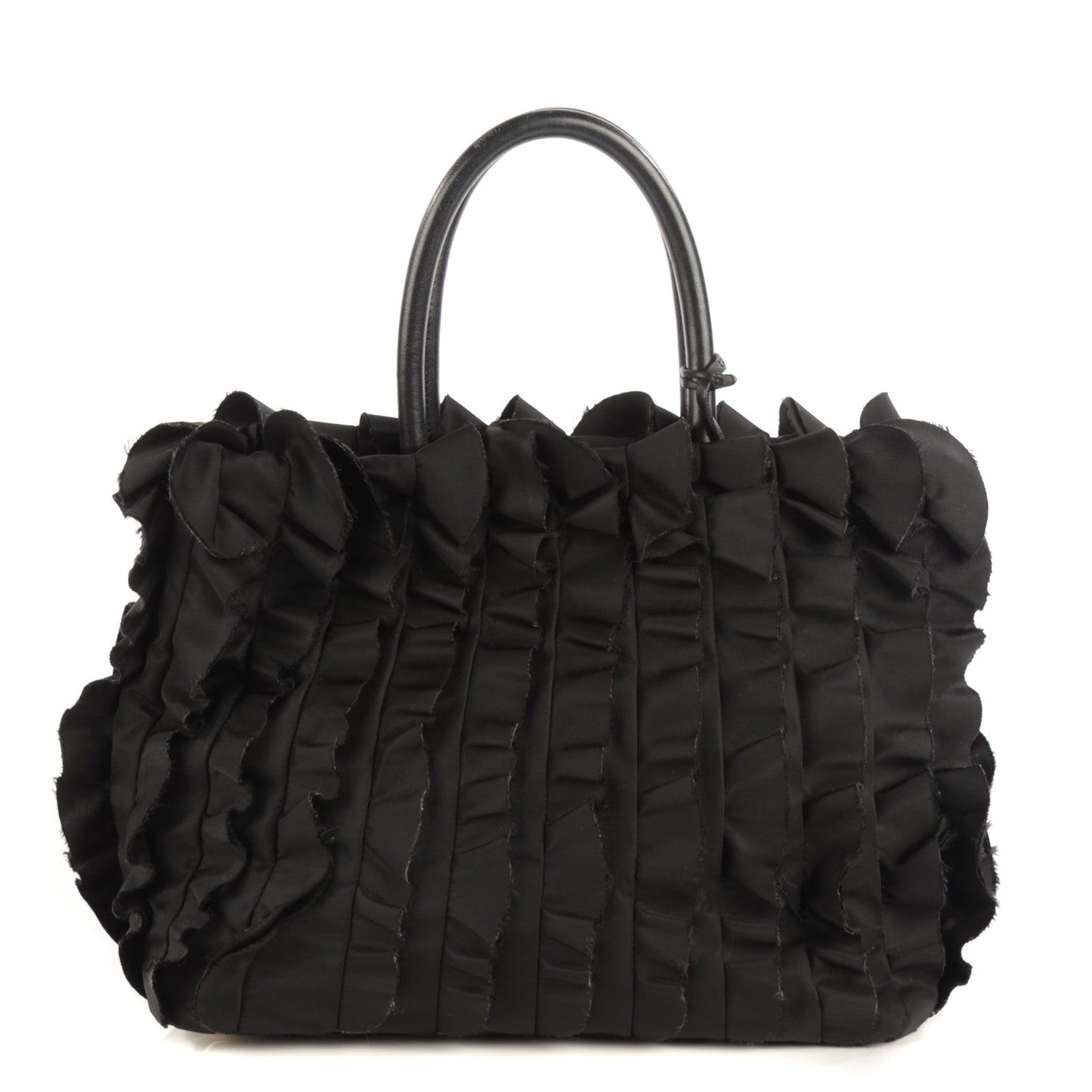 Tessuto Nylon Ruffle Bag Nero Black