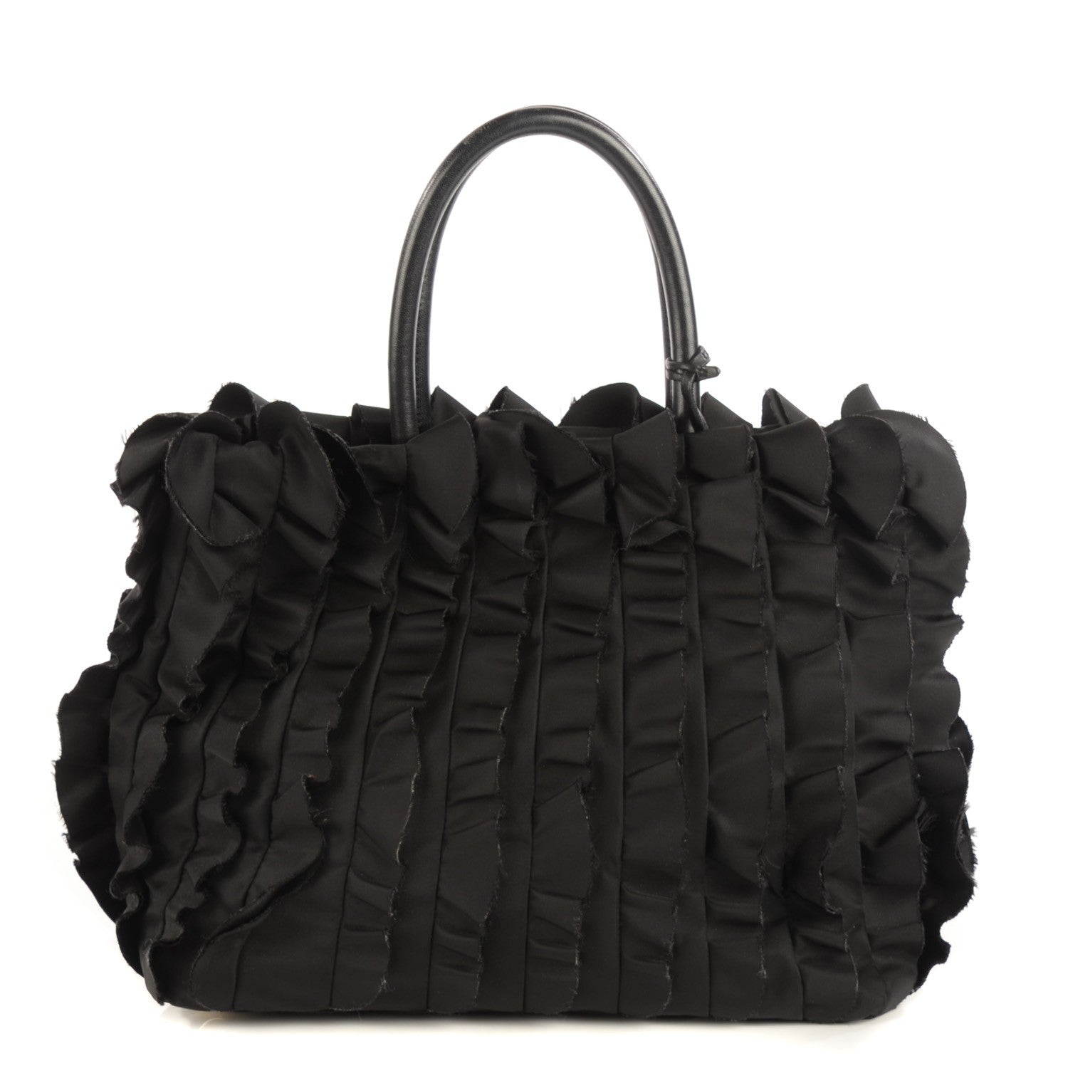 Prada Tessuto Nylon Ruffle Bag Nero Black 1 of 10