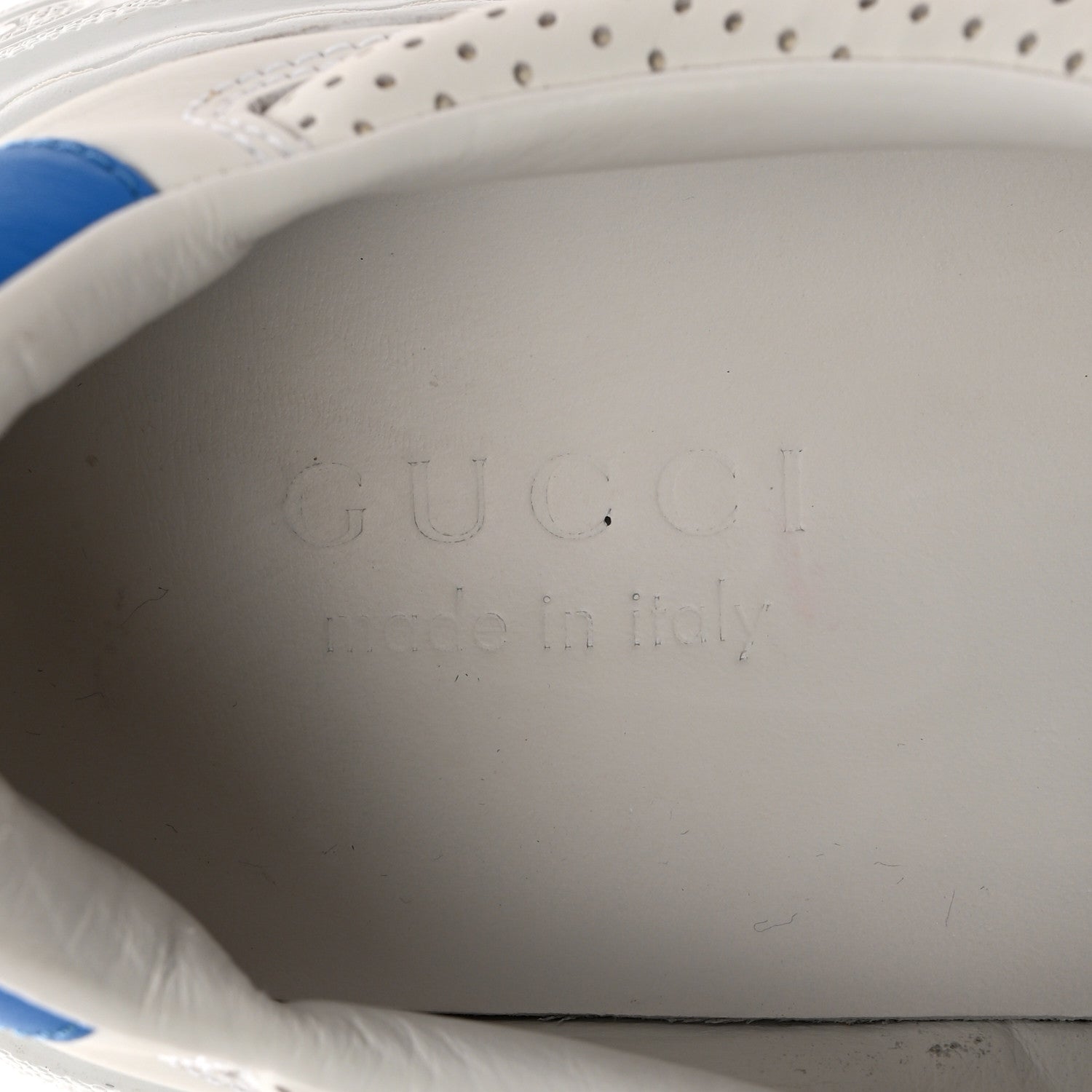Gucci Calfskin Web Mens Ace Sneakers 9 White Blue 7 of 16