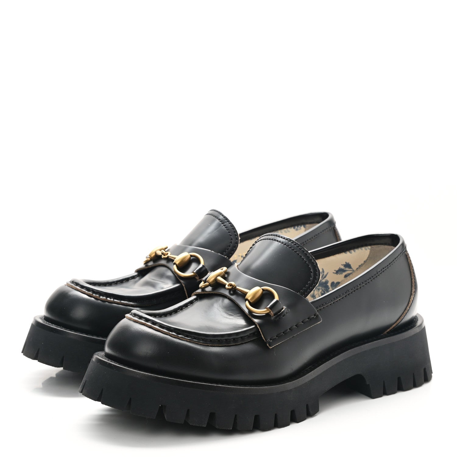 Gucci Cordovan Lux Womens Harald Horsebit 25mm Platform Loafers 38.5 Black 3 of 8