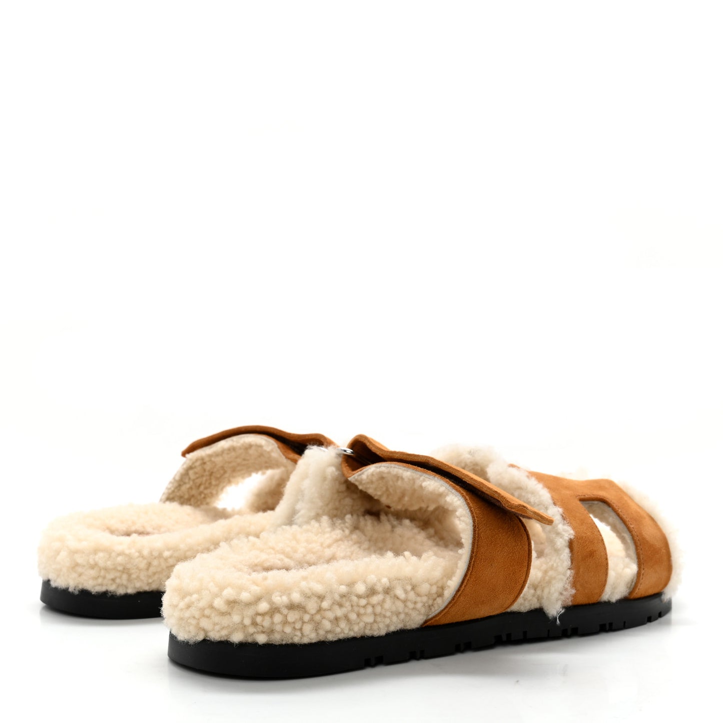 Suede Goatskin Woolskin Womens Chypre Sandals 38 Naturel Ecru