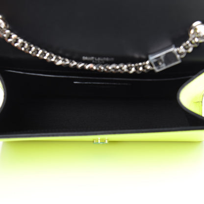 Saint Laurent Patent Grain de Poudre Small Monogram Kate Satchel Neon Yellow 5 of 11
