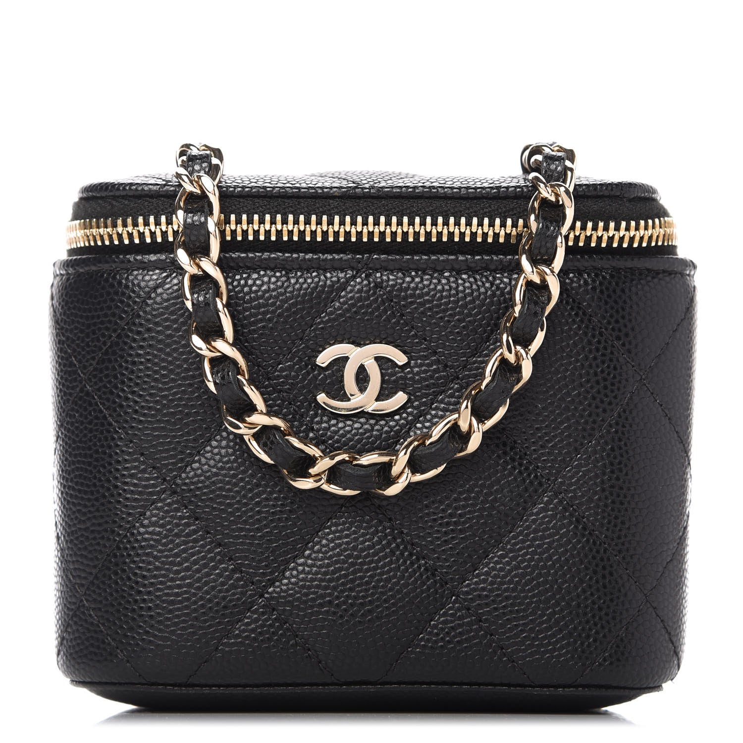 Chanel Caviar Quilted Mini Vanity Case With Chain Black 1 of 10