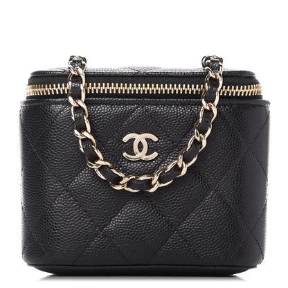 Chanel Caviar Quilted Mini Vanity Case With Chain Black 1 of 10