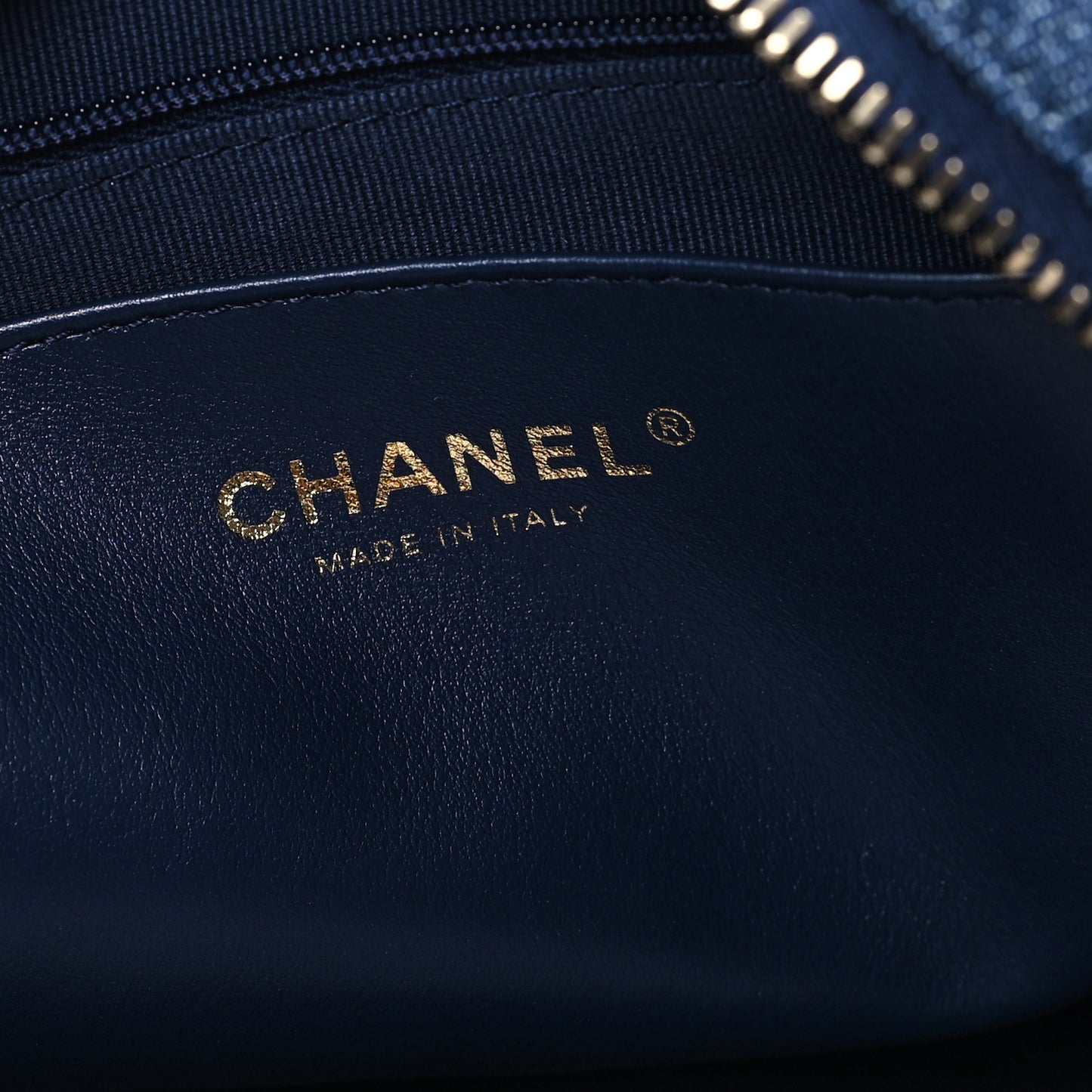 Washed Denim Quilted Cargo Maxi Hobo Dark Blue