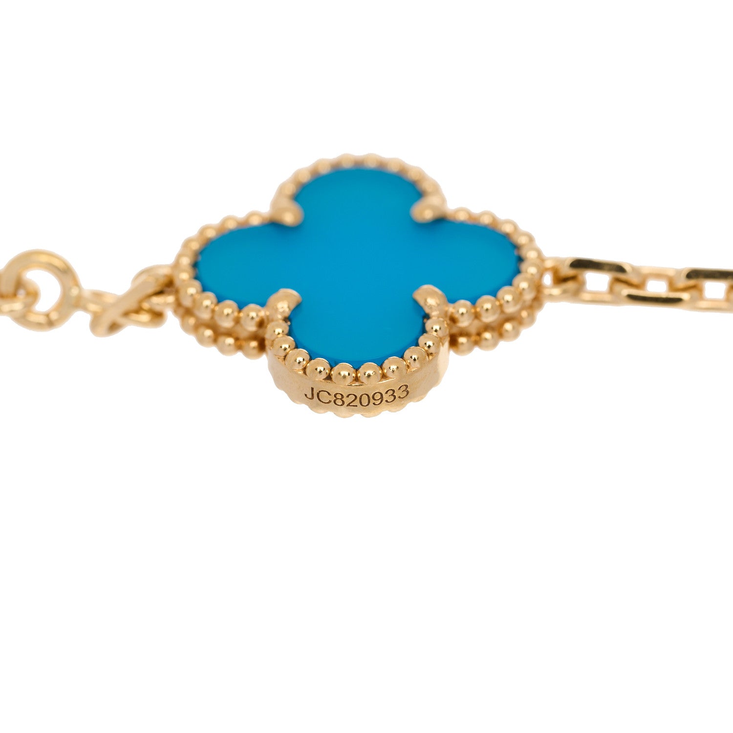 Van Cleef & Arpels 18K Yellow Gold Blue Agate 5 Motifs Vintage Alhambra Bracelet 4 of 5