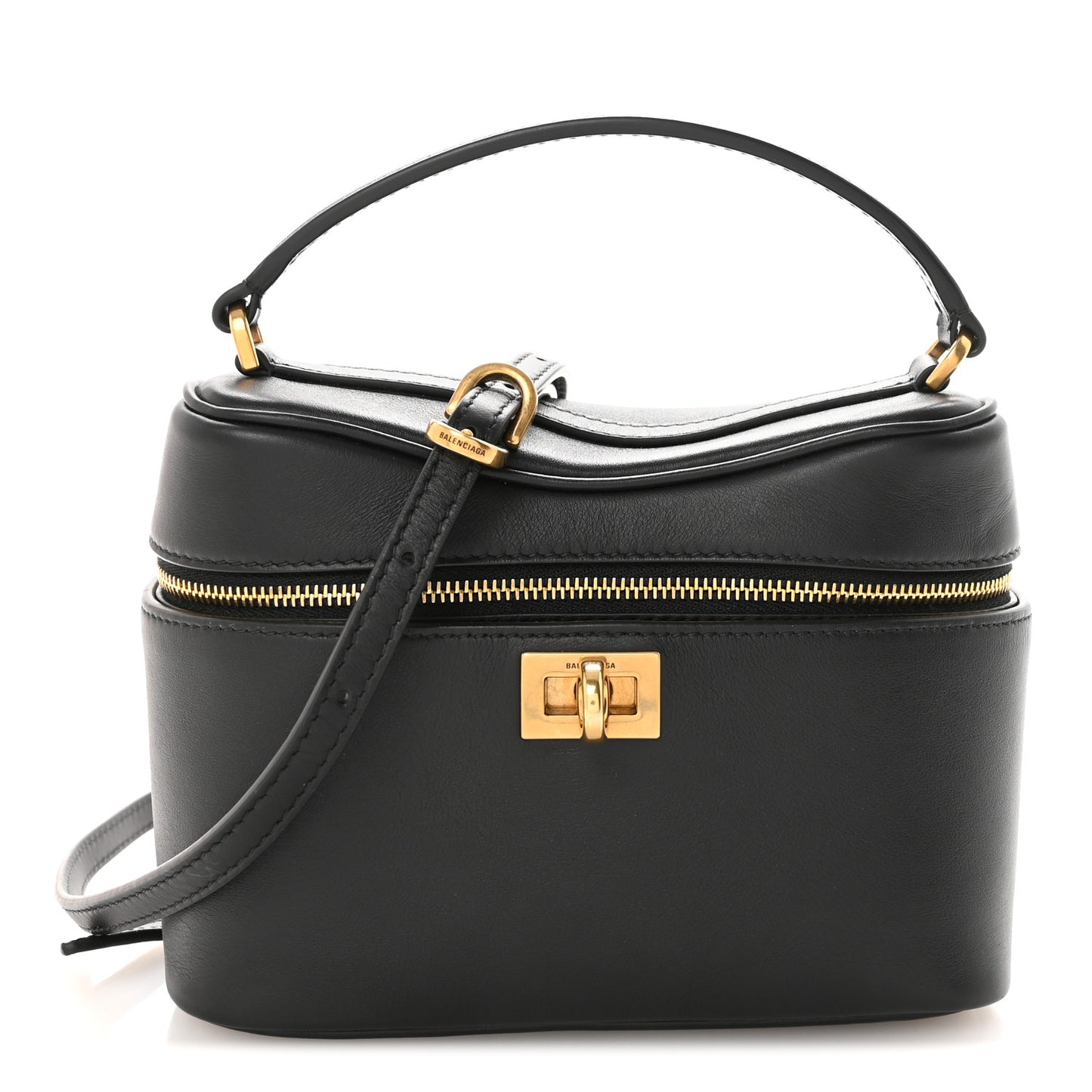 Natural Smooth Calfskin Rodeo Vanity Black