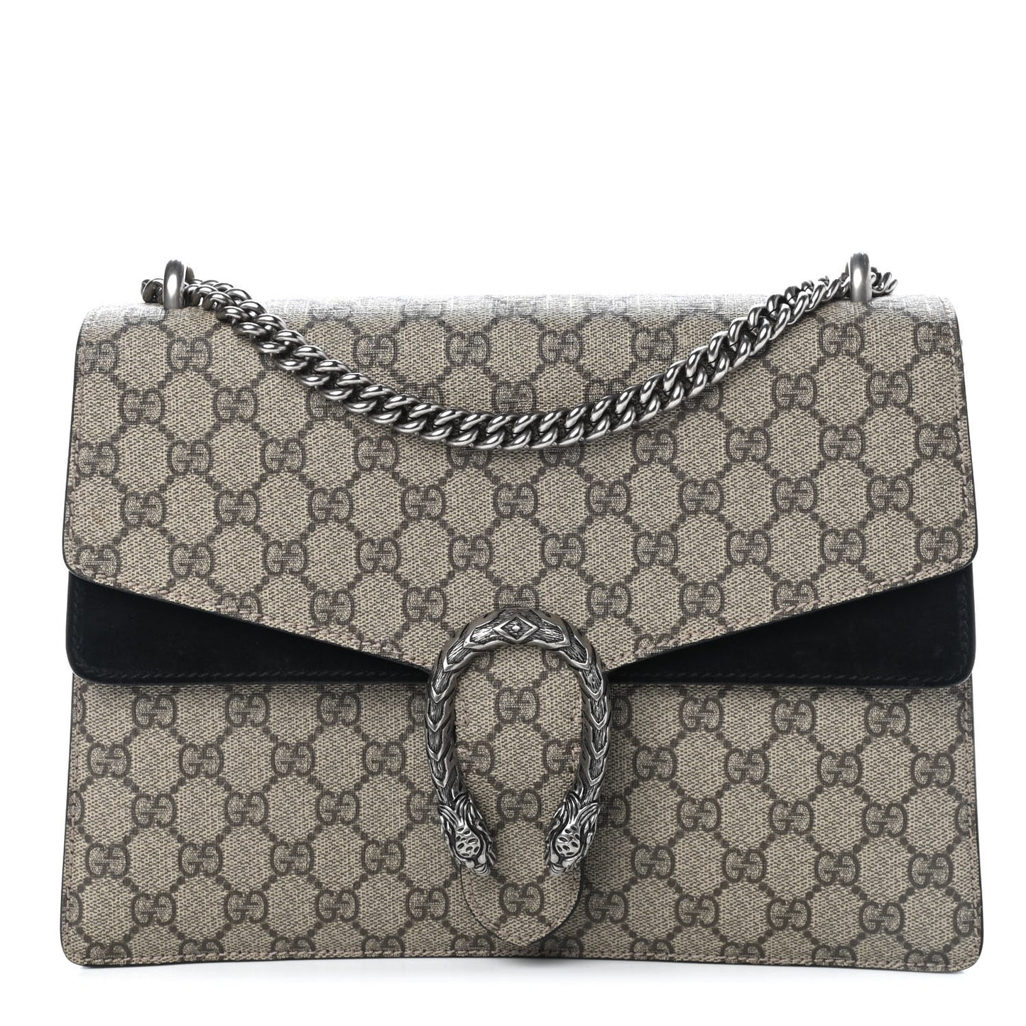 GG Supreme Monogram Medium Dionysus Shoulder Bag Black