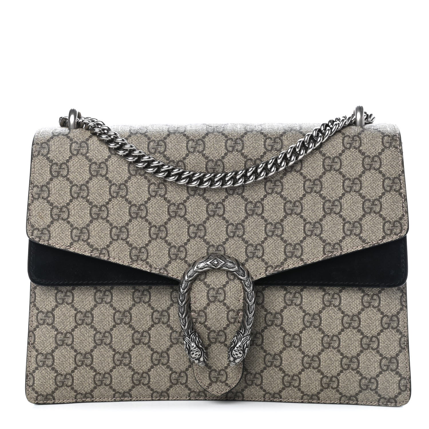 Gucci GG Supreme Monogram Medium Dionysus Shoulder Bag Black 1 of 10