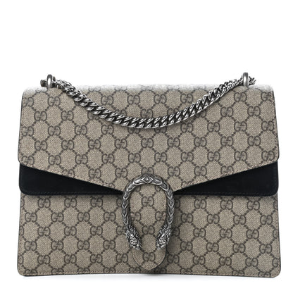 Gucci GG Supreme Monogram Medium Dionysus Shoulder Bag Black 1 of 10