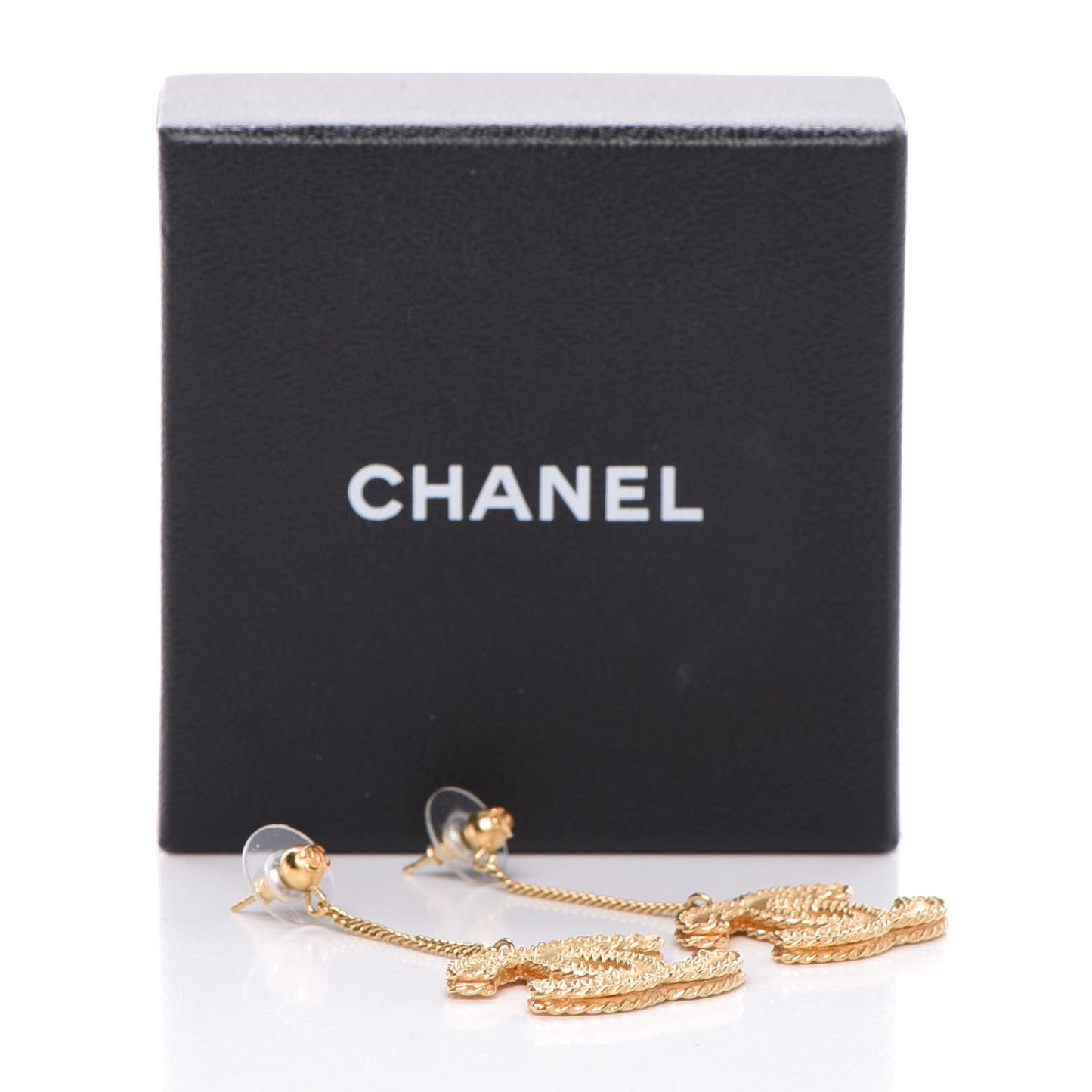 CC Drop Earrings Matte Gold