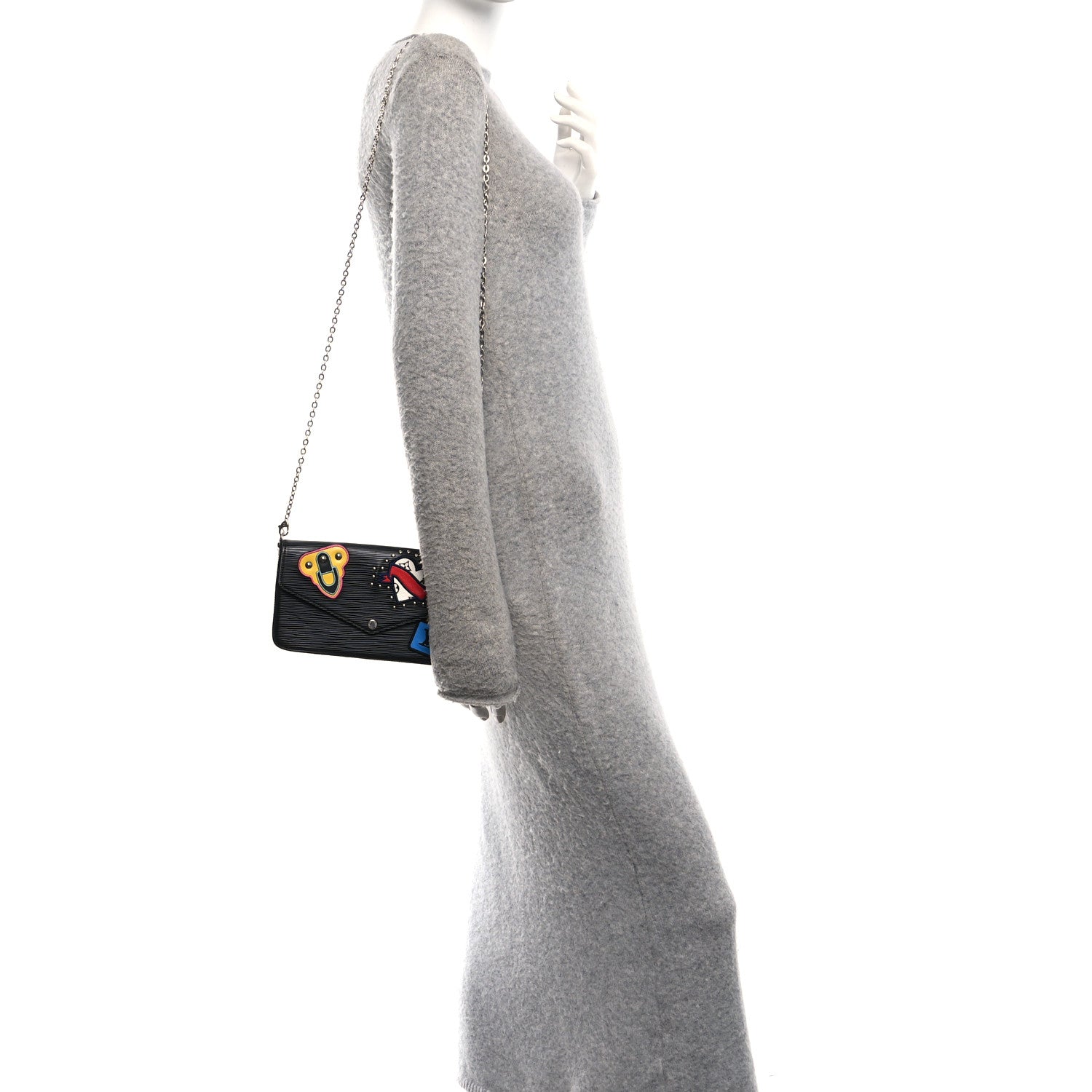 Louis Vuitton Epi LV Stories Pochette Felicie Black 2 of 12