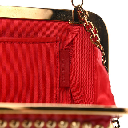 Christian Louboutin Patent Spikes Miss Loubi Chain Clutch Red 7 of 7