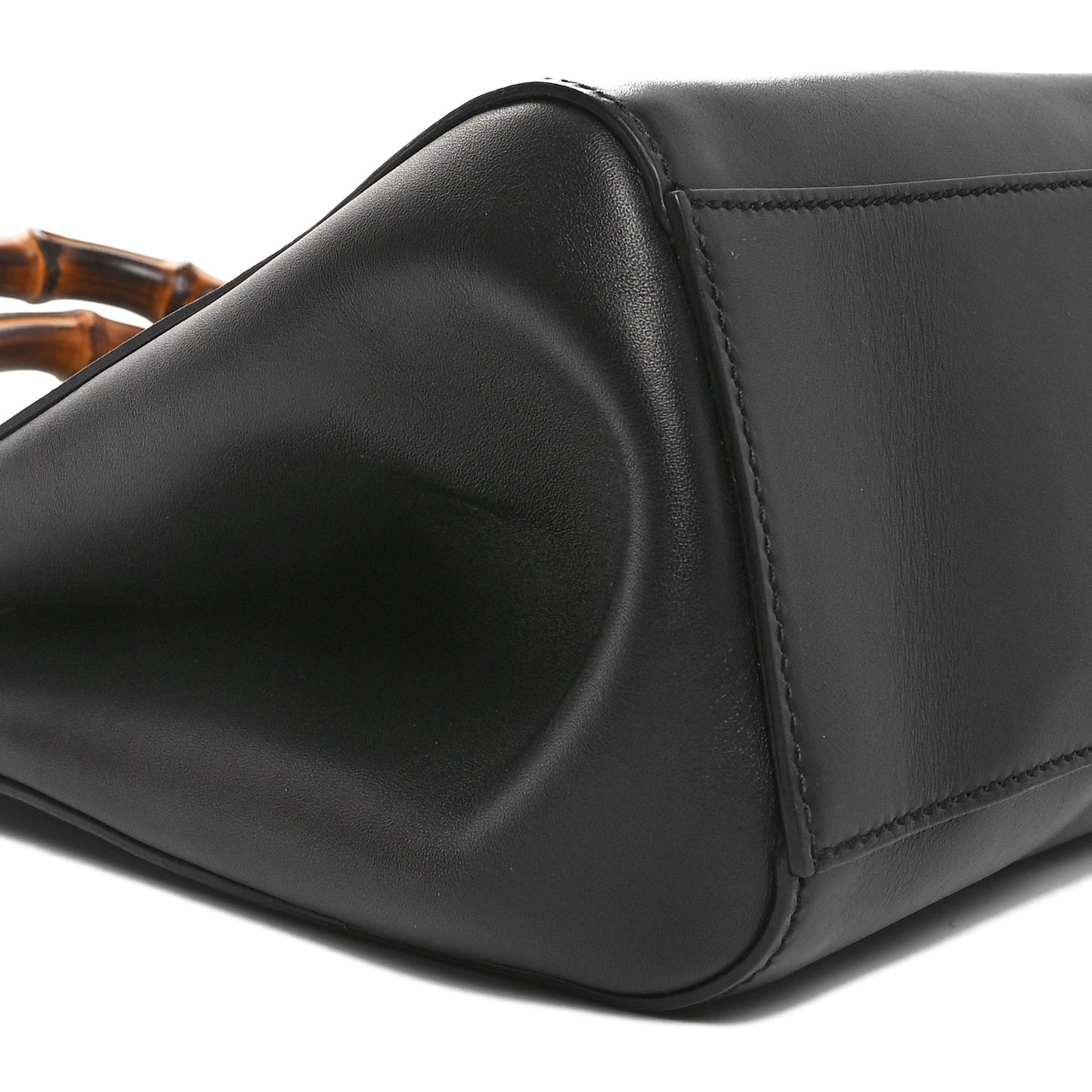 Nappa Bamboo Small Nymphaea Top Handle Bag Black