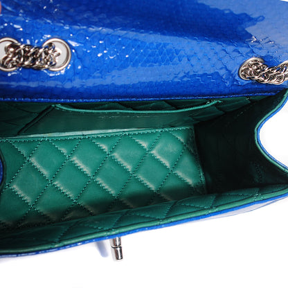 Chanel Patent Python Mini Square Flap Blue 5 of 8