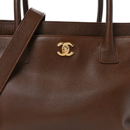 Chanel Calfskin Cerf Executive Shopper Tote Brown 8 of 11