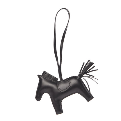 Hermes Milo Lambskin Grigri Rodeo Horse Bag Charm MM So Black 1 of 4