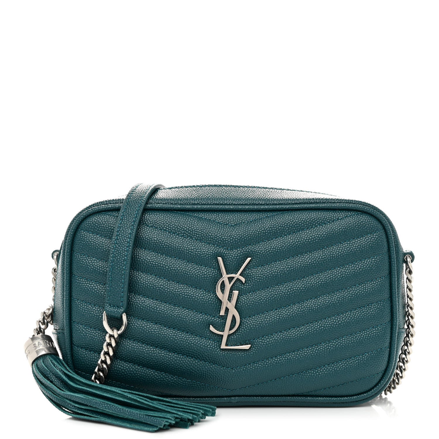 Saint Laurent Grain De Poudre Matelasse Monogram Mini Lou Camera Bag Petrol Green 1 of 9
