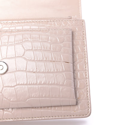 Saint Laurent Calfskin Crocodile Embossed Small Monogram Sunset Soft Nude 9 of 11