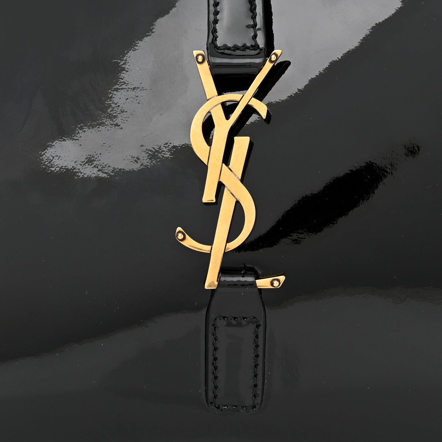 Saint Laurent Patent Le 5 A 7 Hobo Black 7 of 9