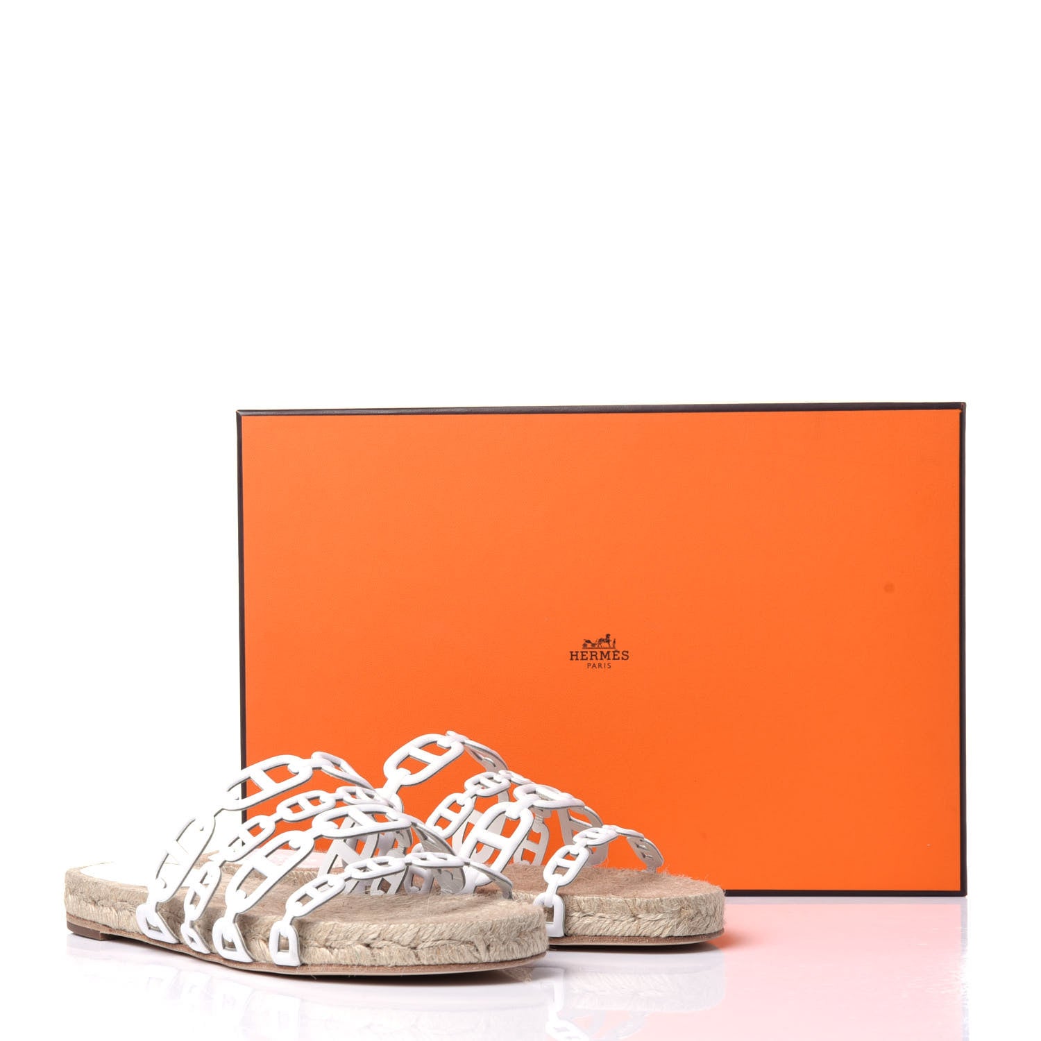 Hermes Nappa Ancone Espadrille Sandals 37 White Naturel 13 of 13