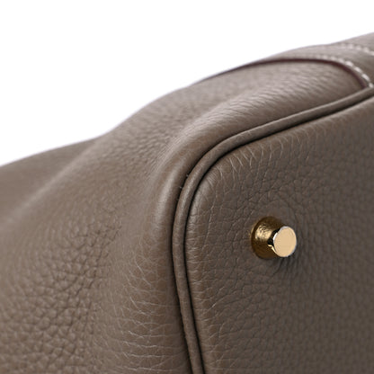 Hermes Taurillon Clemence Picotin Lock 22 MM Etoupe 9 of 11