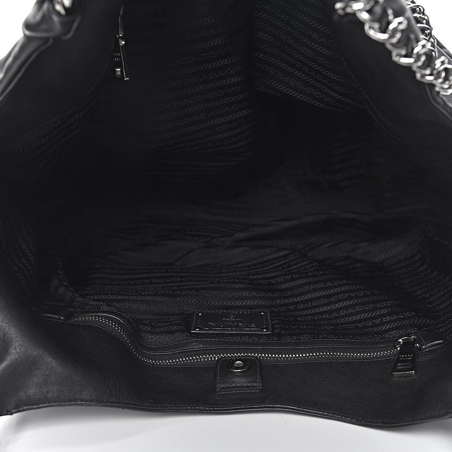 Soft Calf Chain Tote Black