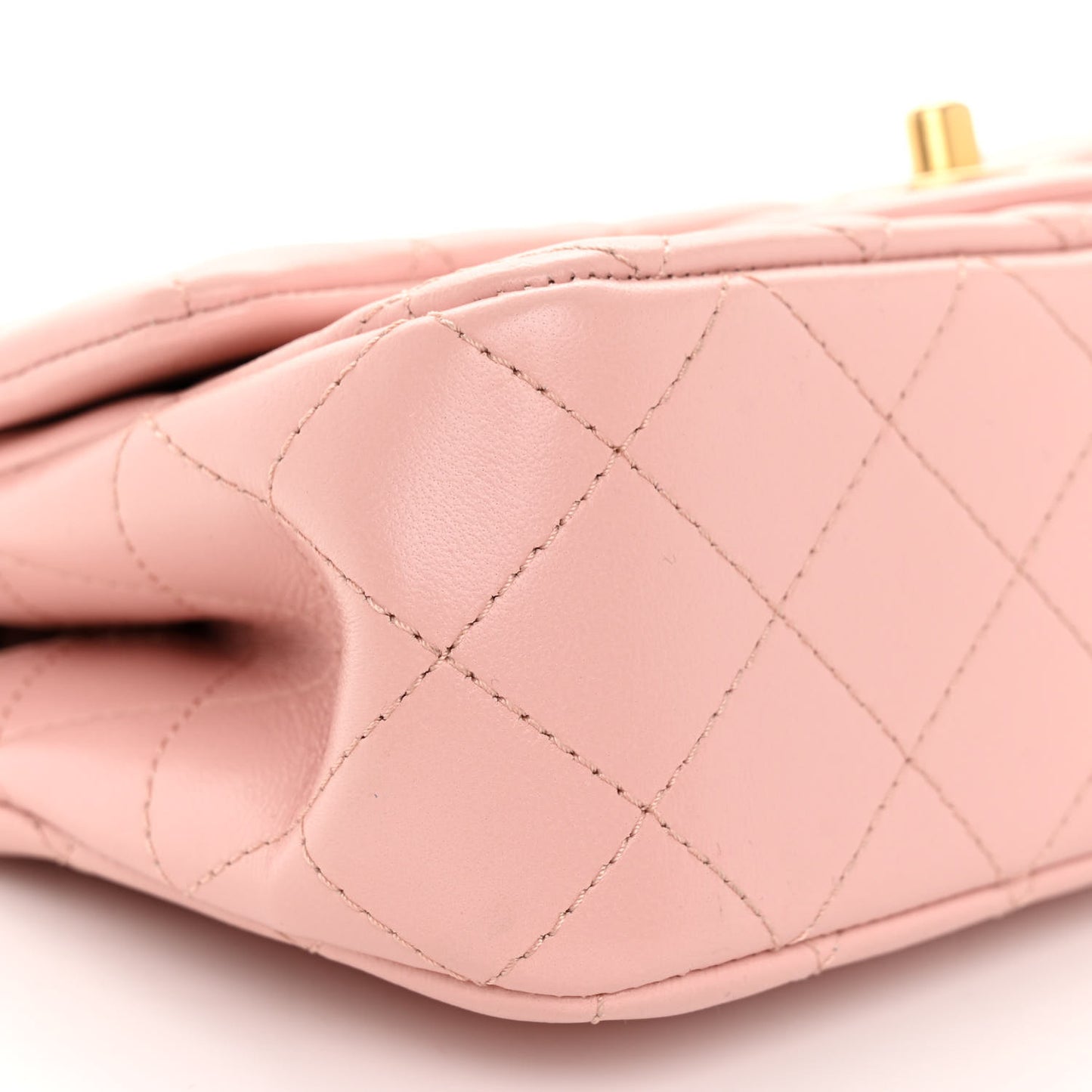 Lambskin Quilted Mini Rectangular Sweet Camellia Flap Light Pink