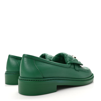 Chanel Lambskin Quilted CC Turnlock Loafers 36.5 Green 4 of 9