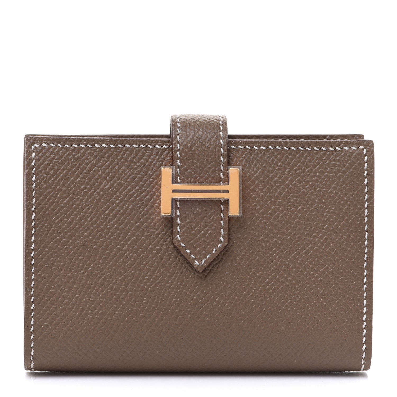 Hermes Epsom Bearn Card Holder Wallet Etoupe 1 of 8