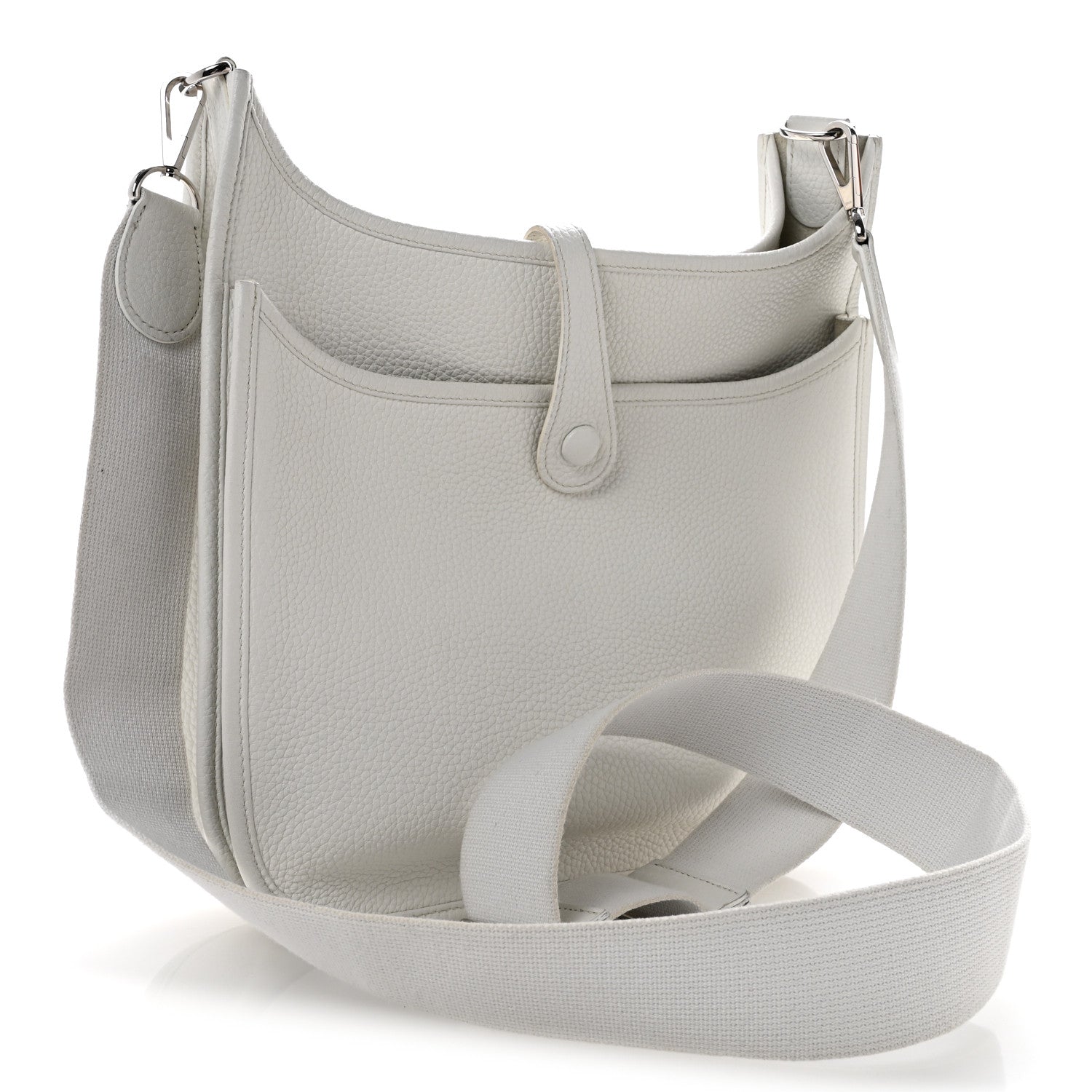 Hermes Taurillon Clemence EVELYNE III PM White 3 of 12
