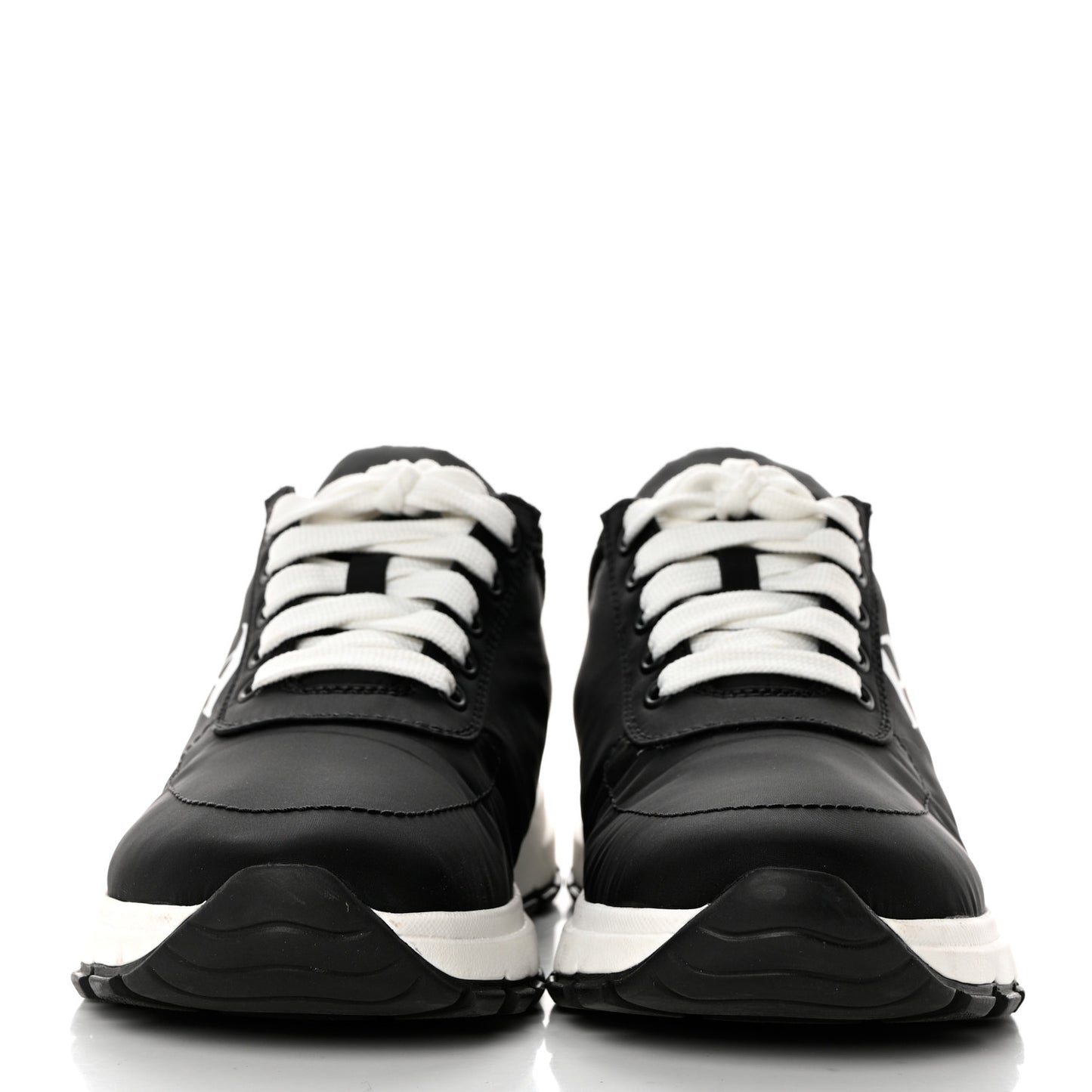 Nylon Piuma Logo Sneakers 37 Black White