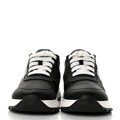Prada Nylon Piuma Logo Sneakers 37 Black White 2 of 9
