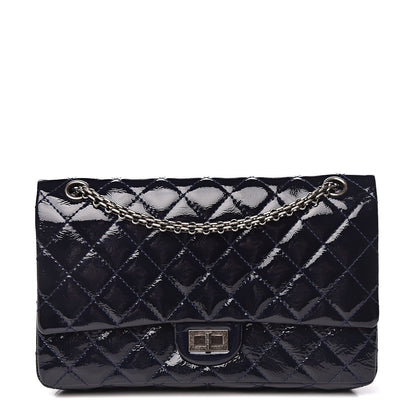 Chanel Distressed Patent Quilted 2.55 Reissue 226 Flap Navy 1 of 15