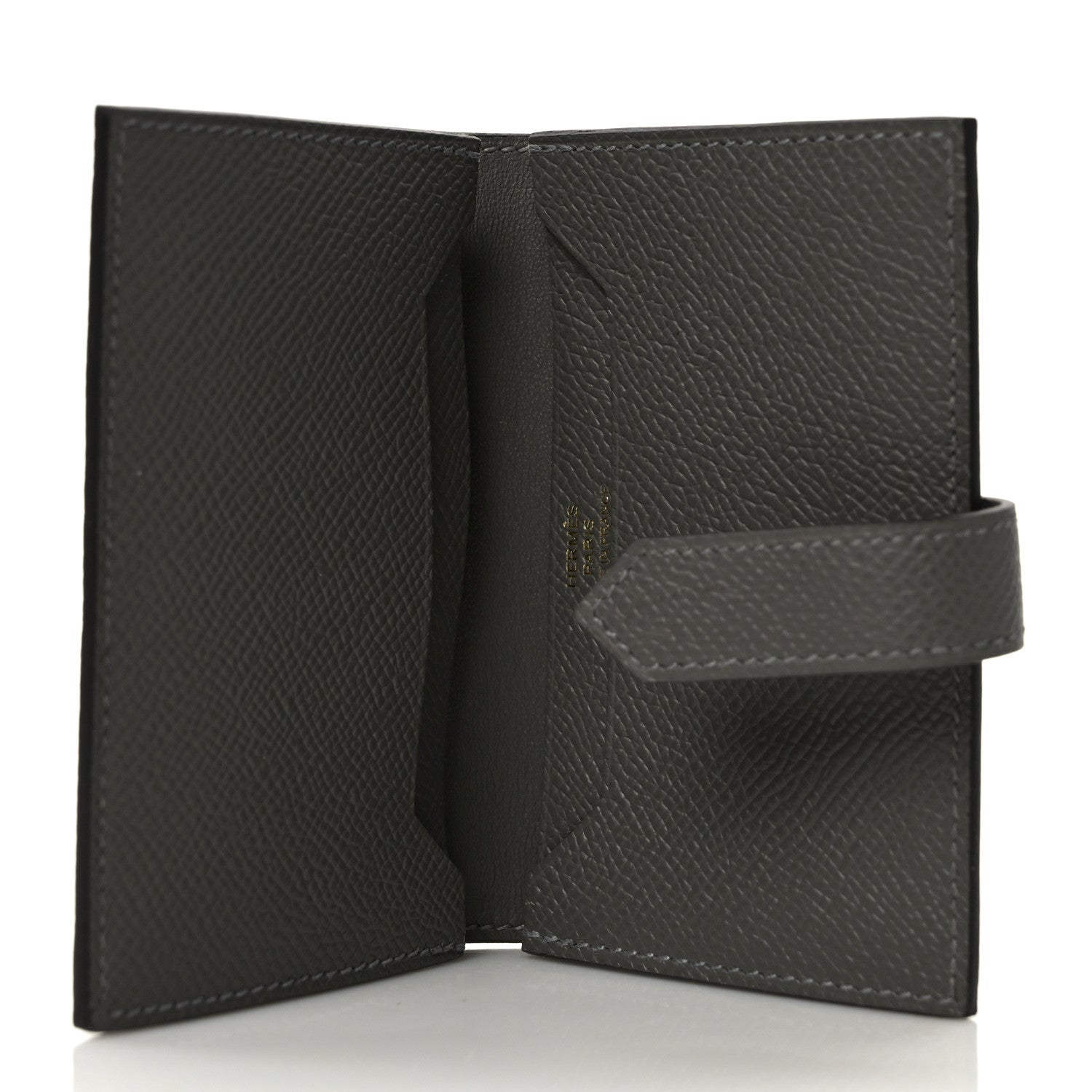 Hermes Epsom Bearn Card Holder Wallet Gris Meyer 5 of 8