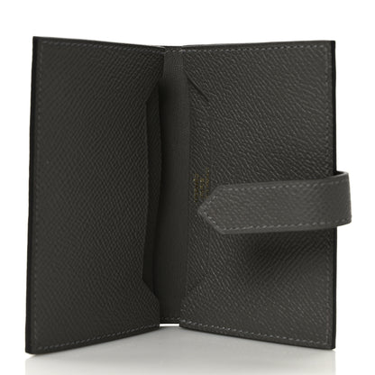 Hermes Epsom Bearn Card Holder Wallet Gris Meyer 5 of 8