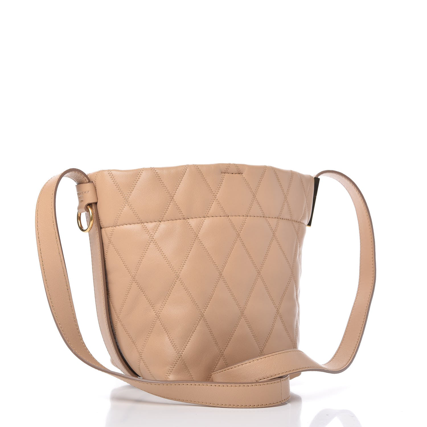 Givenchy Lambskin Quilted Mini GV Bucket Bag Beige Camel 3 of 10