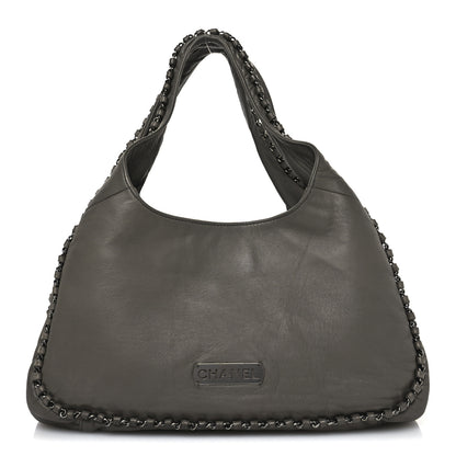 Chanel Lambskin Chain Hobo Grey 1 of 10