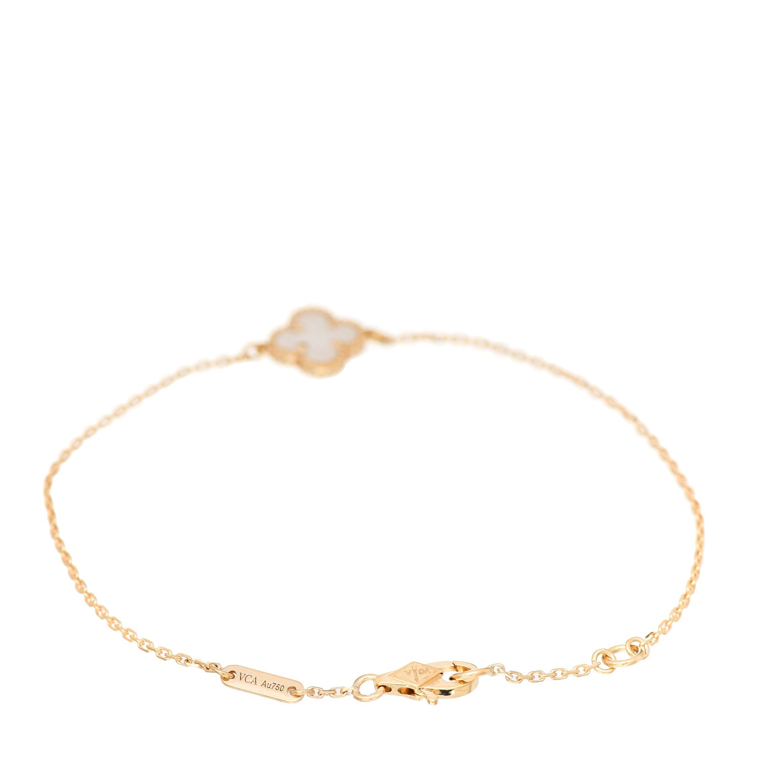Van Cleef & Arpels 18K Yellow Gold Mother of Pearl Sweet Alhambra Bracelet 2 of 5