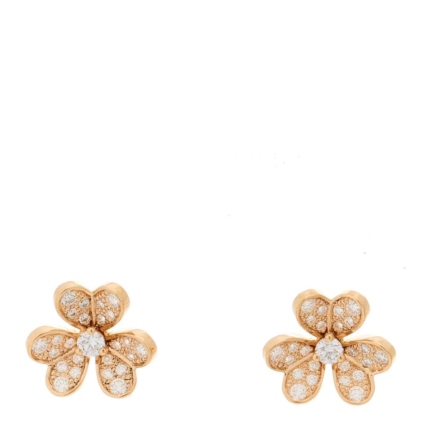 18K Rose Gold Diamond Mini Frivole Pave Earrings