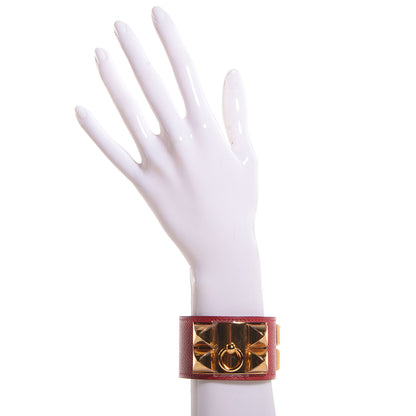Hermes Epsom Collier de Chien CDC Bracelet Small Rouge Casaque 2 of 9