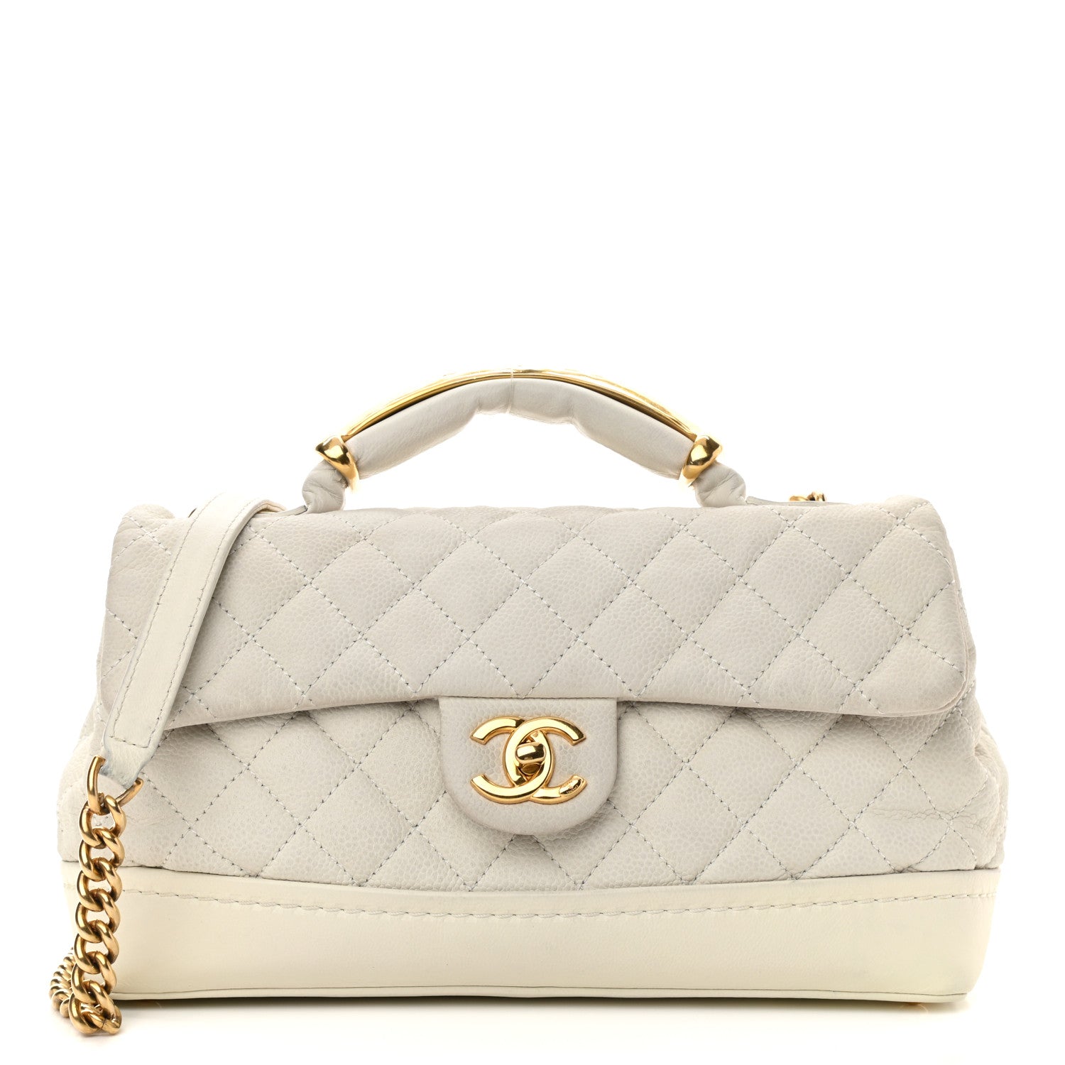 Chanel Iridescent Caviar Quilted Medium Globe Trotter Flap White 1 of 12