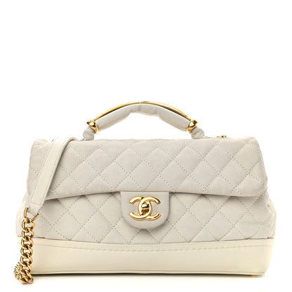 Chanel Iridescent Caviar Quilted Medium Globe Trotter Flap White 1 of 12