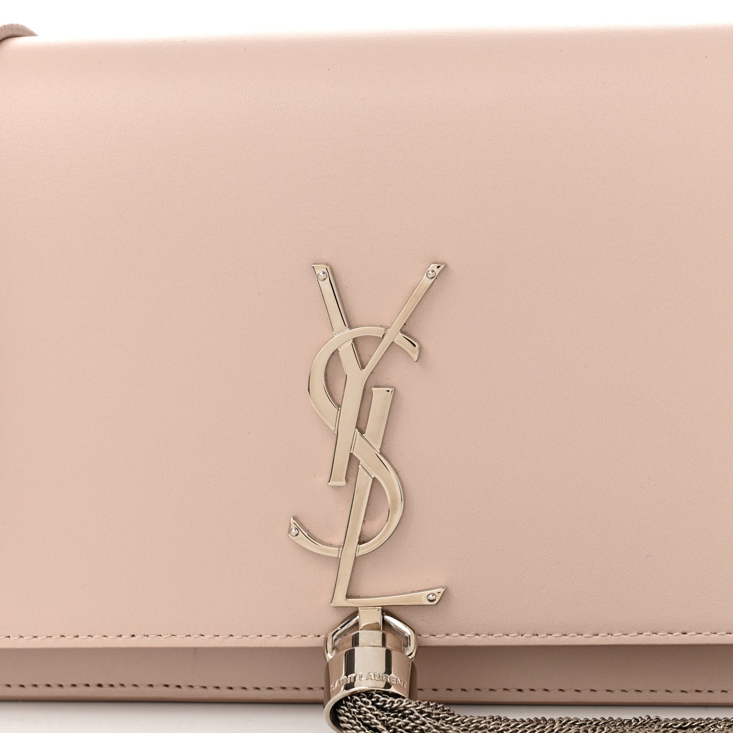 Smooth Calfskin Classic Monogram Kate Tassel Chain Wallet Marble Pink