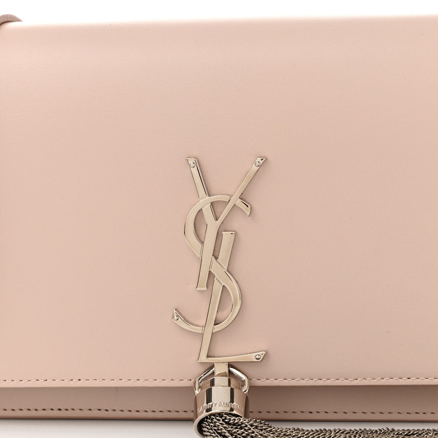 Saint Laurent Smooth Calfskin Classic Monogram Kate Tassel Chain Wallet Marble Pink 8 of 10
