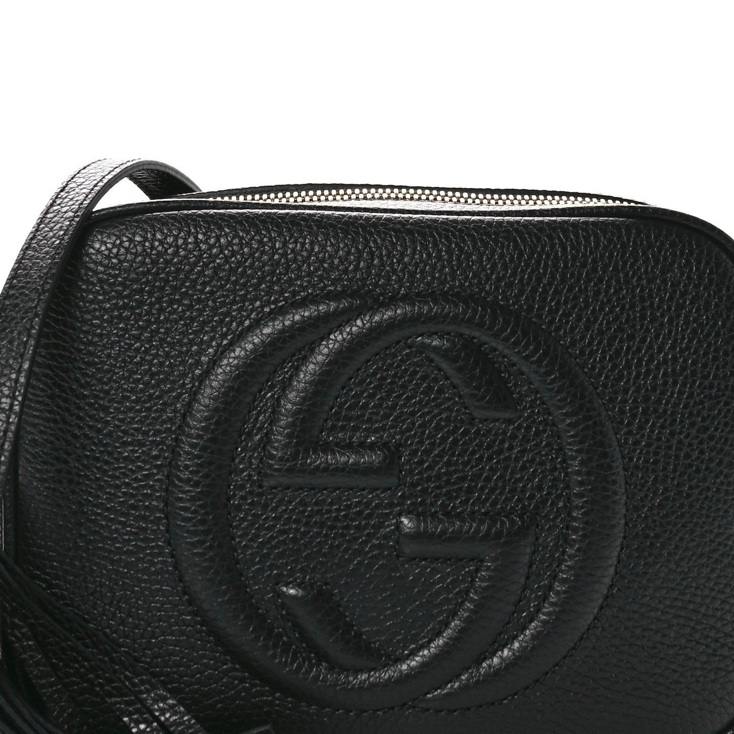 Pebbled Calfskin Small Soho Disco Bag Black