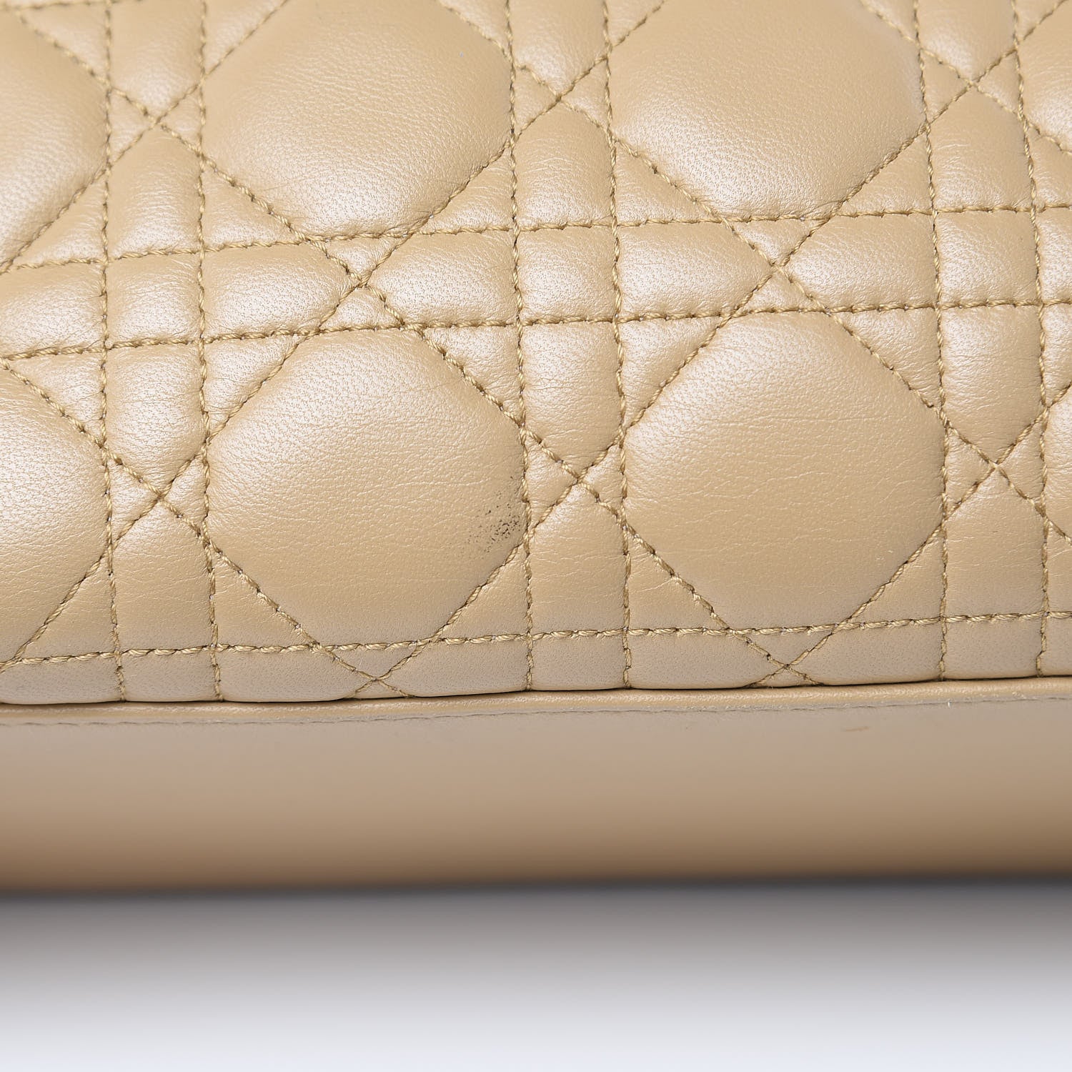 Christian Dior Lambskin Cannage Medium Lady Dior Beige 17 of 19