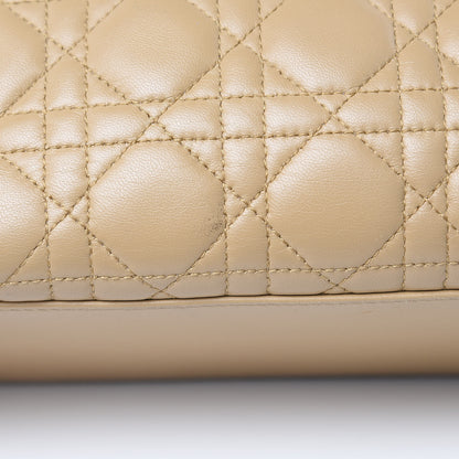 Christian Dior Lambskin Cannage Medium Lady Dior Beige 17 of 19
