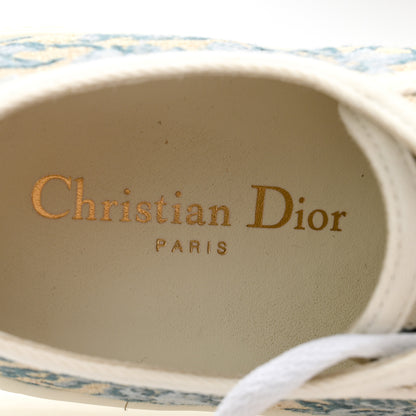 Christian Dior Brocart Lurex Embroidered Walk'N'Dior Low Top Sneakers 36 Canard 6 of 10